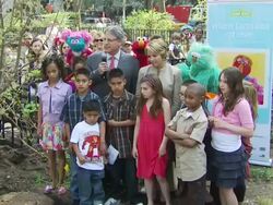 Katie Couric, Gary E. Knell, Elmo and participants at the Katie Couric and Sesame Street Muppets - When Families Grieve at New York NY. (Footage by WireImage Video/GettyImages) Stock Footage
