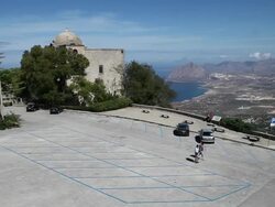 Erice, view of the San Giovanni Battista church Stock Footage