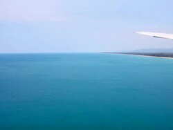 Landing to the tropical island Stock Footage