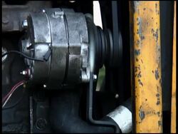 Electric Motor and Fanbelt in Engine Stock Footage