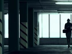 HD DOLLY: At The Parking Lot Stock Footage