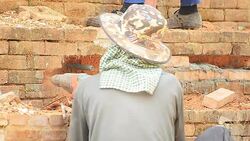 Drilling Through Brick Wall Stock Footage