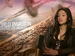 INTERVIEW - Michelle Rodriguez on her perspective about aliens Stock Footage