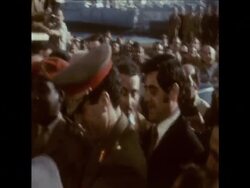 SYND 27-11-73 COLONEL GADDAFFI VISTS PRIME MINISTER MINTOFF IN MALTA News Clip
