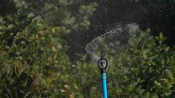 agricultural sprinkler, slow motion shot Stock Footage