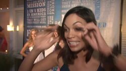 INTERVIEW - Rosario Dawson at Women's Health's 'Party Under The Stars' Stock Footage