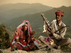 Real people from rural India: Folk singers of Rajasthan Stock Footage