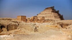 Stepped Pyramid of Djoser near Cairo Egypt Stock Footage