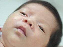 Baby face close-up Stock Footage
