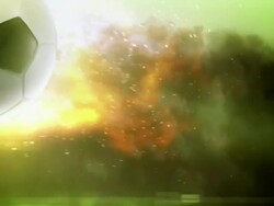Soccer Ball on Fire with Light Strokes Stock Footage