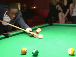 man shooting pool at nightclub Stock Footage