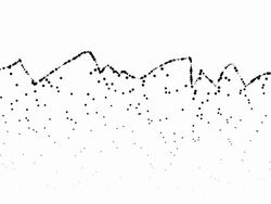 LANDSCAPE - high mountains, pure black dots (LOOP) Stock Footage
