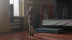 Man skipping rope Stock Footage