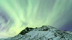 HD Time-lapse: Northern Light Aurora Borealis at VIK Southern Iceland Stock Footage