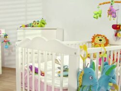 HD CRANE: Beautiful Modern Nursery Room Stock Footage