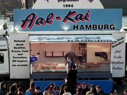 MS Man selling hamburg / Hamburg, Hamburg, Germany Stock Footage