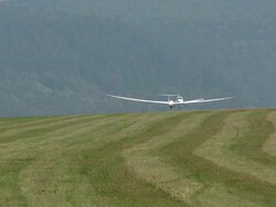 WS Sailplanes at airport / Konz-Koenen, Mosel-Valley, Rhineland-Palatinate, Germany Stock Footage