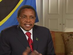 INTERVIEW: His Excellency Jikaya Kikwete on using Tanzania tourism advertisements to make an effort to tell the world about what Tanzania has to offer Stock Footage