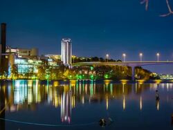 Bridge and Factory Stock Footage