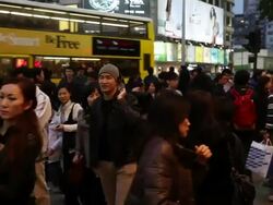 MS View of Busy street / Hong Kong, China Stock Footage