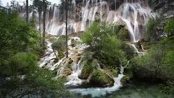 China's Sichuan Jiuzhaigou waterfall Stock Footage
