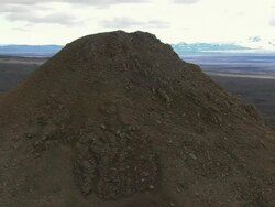 WS AERIAL ZO View of cinder cones / Iceland Stock Footage