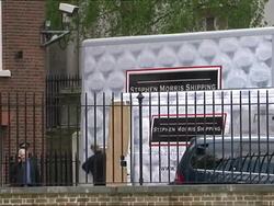 Removal vans at Downing Street News Clip