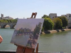 Painter in Paris Stock Footage