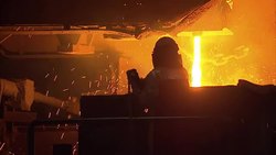 Steel production at a Cardiff steelworks News Clip