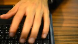Businessman working with laptop Stock Footage