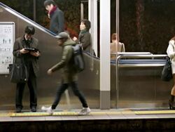 Japanese Commutors Travel On Yamanote Line, Busiest In The World Stock Footage