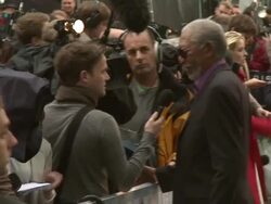Morgan Freeman at  The Dark Knight Rises: European Premiere at Leicester Square on July 18, 2012 in London, England (Footage by WireImage Video/Getty Images) Stock Footage