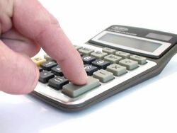 Typing numbers on calculator "white backround" HD Stock Footage