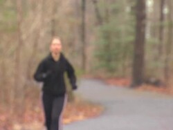 Pam Running Toward 2 Stock Footage
