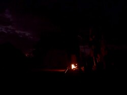 DS Campfire In The Himba Village Stock Footage