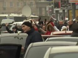 Protesters form human chain against Putin News Clip