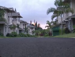 Real Estate: Sunrise over Empty Street - No Buyers, Push Stock Footage