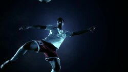 Soccer Player Kicking Ball Stock Footage
