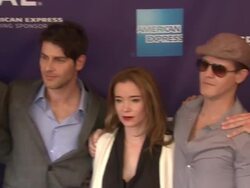 David Fuit, Marguerite Moreau, David Giuntoli, director Adam Christian Clark, Bitsie Tulloch and Jason Gray-Stanford at  2012 Tribeca Film Festival - "Caroline And Jackie" Premiere Stock Footage