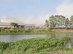Timelapse warehouse fire. Stock Footage