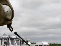  A pulley of boat Stock Footage