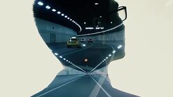 Multiple Exposure of businessman and tunnel Stock Footage