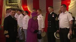 HM The Queen on visit to HMS Ocean News Clip