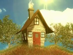 fairy tale house sunny weather Stock Footage