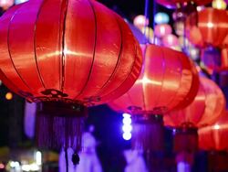 Paper Lanterns in Chinese New Year Stock Footage