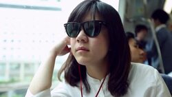 HD:Beautiful asian women during her trip on the train. Stock Footage