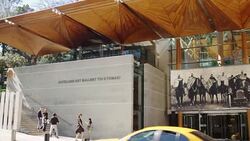 Pan Over Facade of Auckland Art Gallery Stock Footage