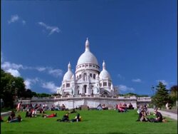 WA Low angle view of Sacre-Coeur on Montmatre, Paris Stock Footage