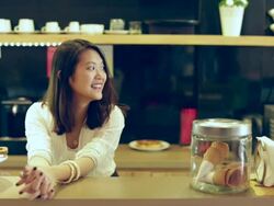 MS Young woman working in a cafe. Stock Footage