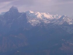 WS AERIAL PAN View of Mountain Everest / Kathmandu, Nepal Stock Footage